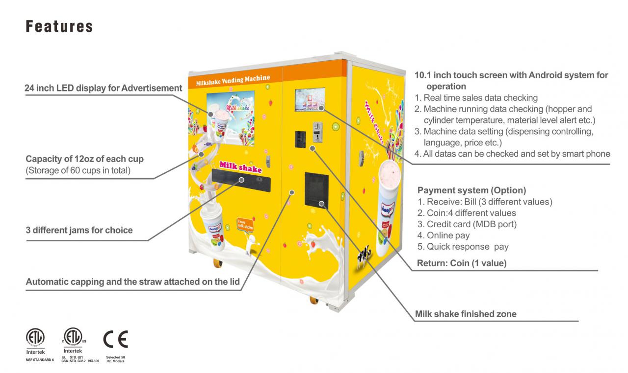 HM160 milkshake vending machine